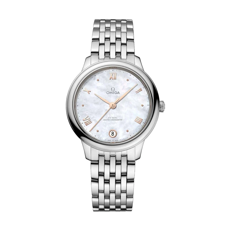 De Ville Prestige 34mm - White, Mother-of-Pearl on Bracelet