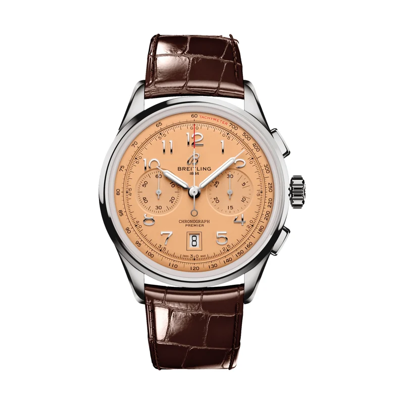 Premier B01 Chronograph 42mm - Copper on Leather Strap