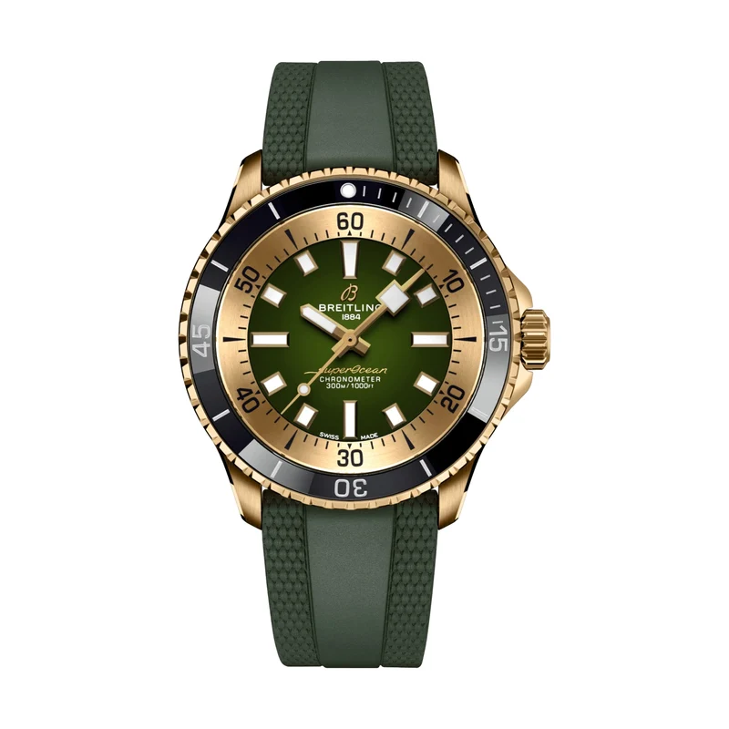 Superocean Automatic Bronze 42mm - Green on Rubber Strap
