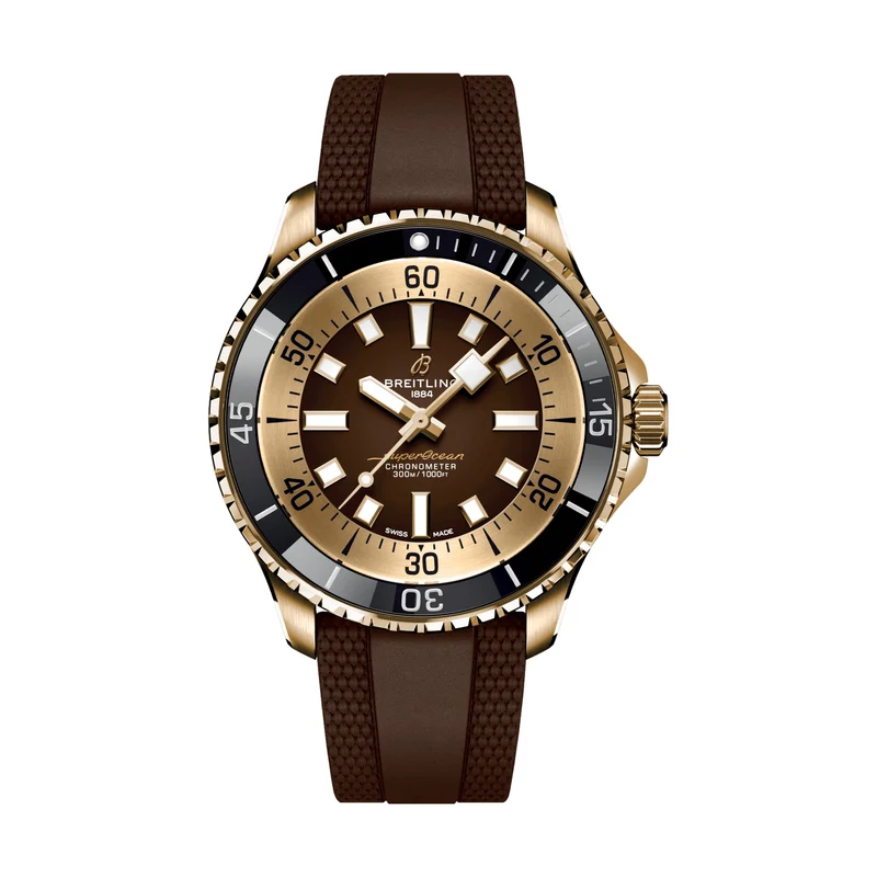 Superocean Automatic Bronze 44mm - Brown on Rubber Strap