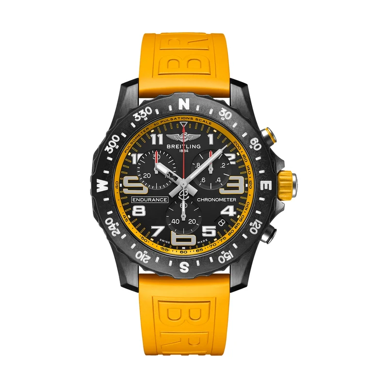 Endurance Pro Breitlight® 44mm - Black on Yellow Rubber Strap