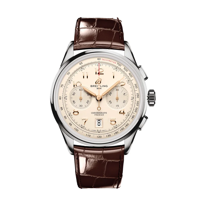 Premier B01 Chronograph 42mm - Ivory on Leather Strap