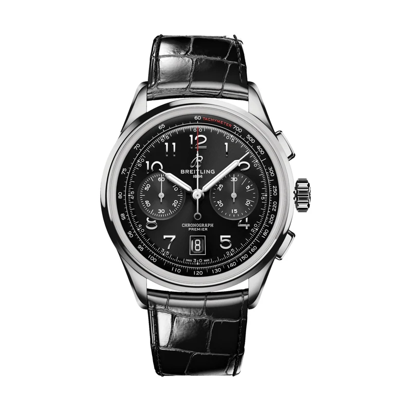 Premier B01 Chronograph 42mm - Black on Leather Strap