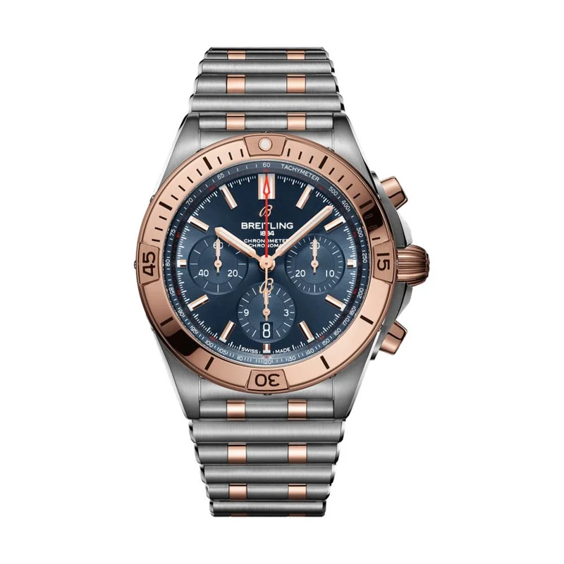 Chronomat B01 Steel & 18k Red Gold 42mm - Blue on Bracelet