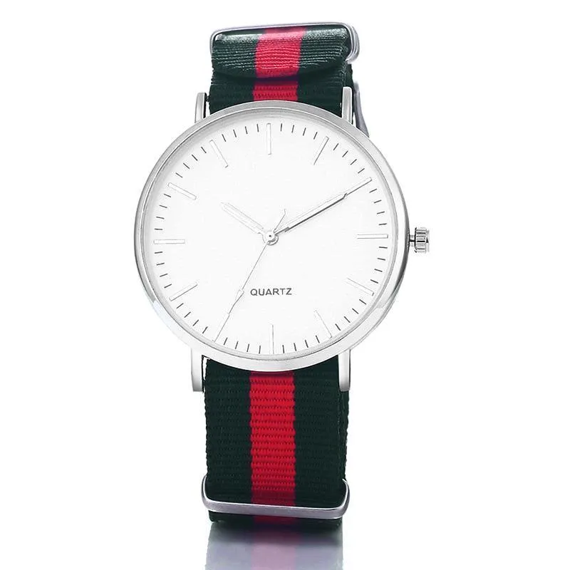 Green & Red Nylon NATO Watch