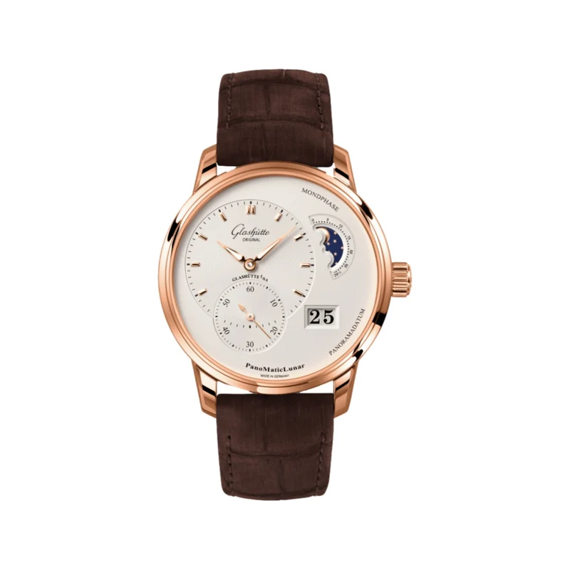 PanoMaticLunar Red Gold 40mm - Ivory on Strap