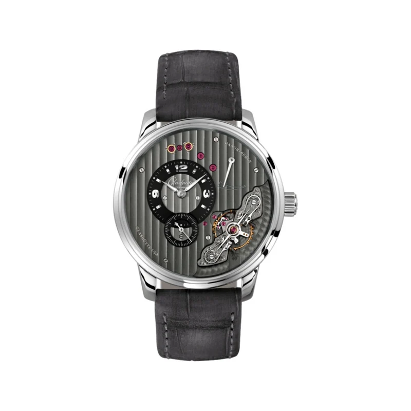 PanoInverse 42mm - Galvanized Black on Leather Strap