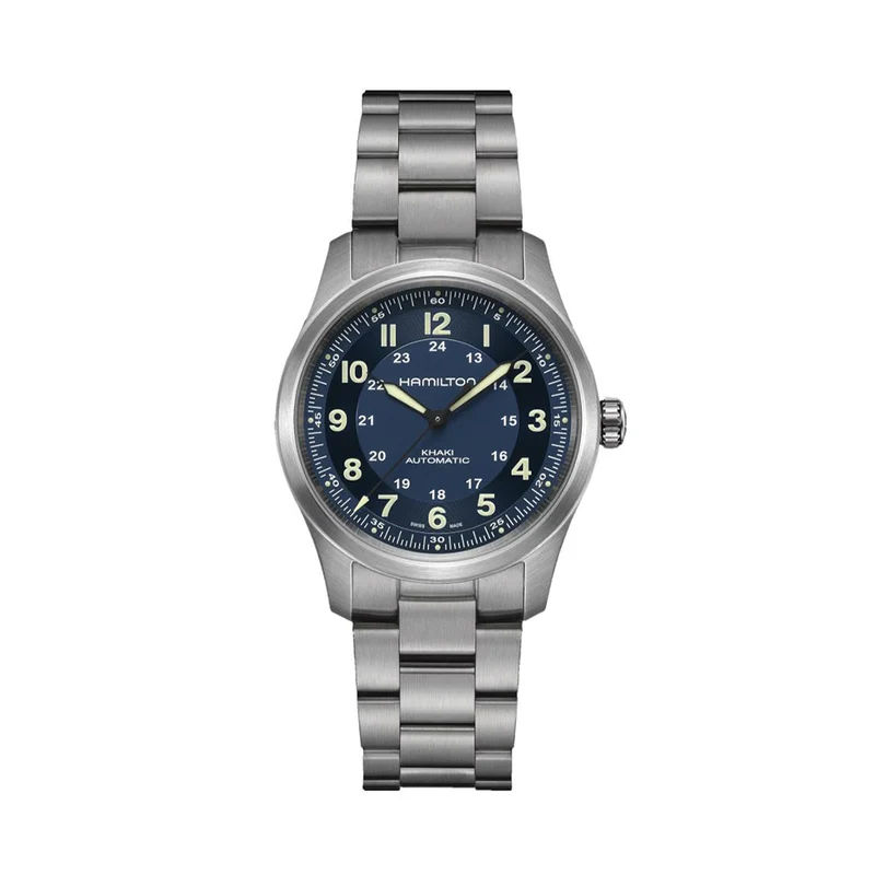 Khaki Field Titanium Auto 38mm - Blue on Bracelet