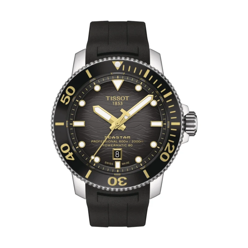 Seastar 2000 Professional Powermatic 80 46mm - Black on Rubber Strap