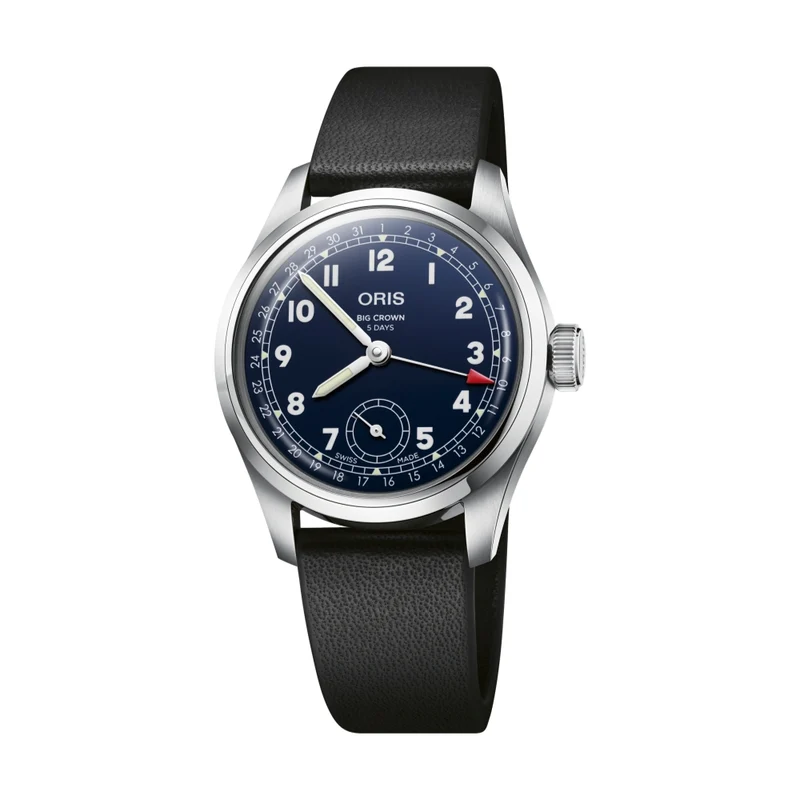 Big Crown Pointer Date Calibre 403 38mm - Blue on Leather Strap