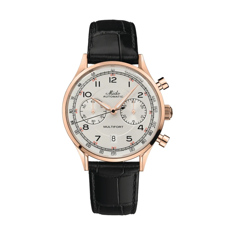 Multifort Patrimony Chronograph Rose Gold PVD 42mm - Ivory on Leather Strap