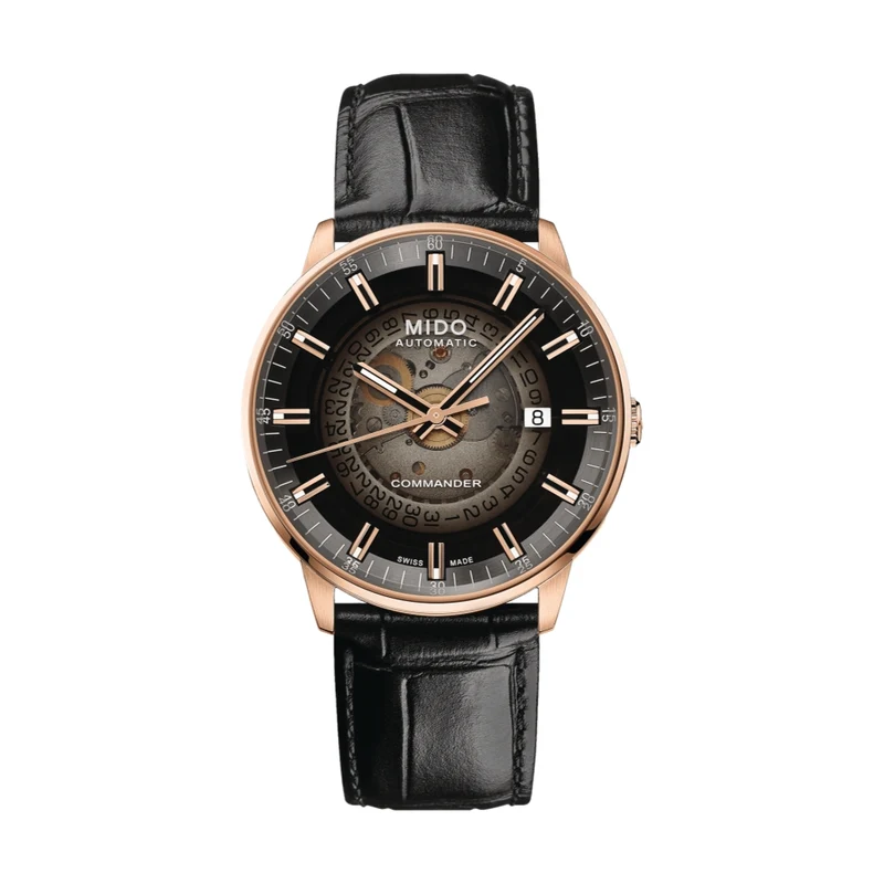Commander Gradient 40mm - Black on Leather Strap