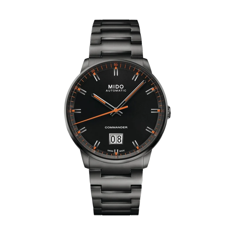 Commander Big Date Anthracite PVD 42mm - Black w/ Orange Accents on Bracelet