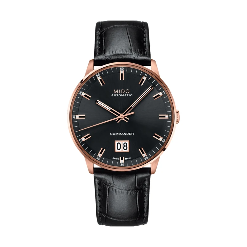 Commander Big Date 42mm - Black on Leather Strap