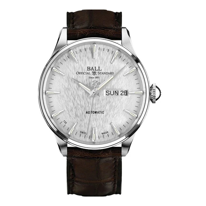 Trainmaster Eternity 39.5mm - Silver on Leather Strap