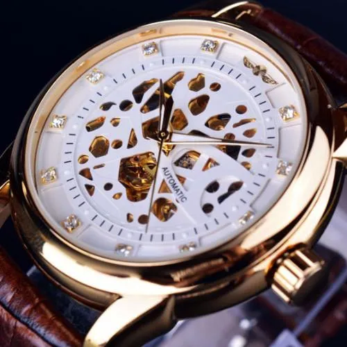 White & Gold Royal Skeleton Watch