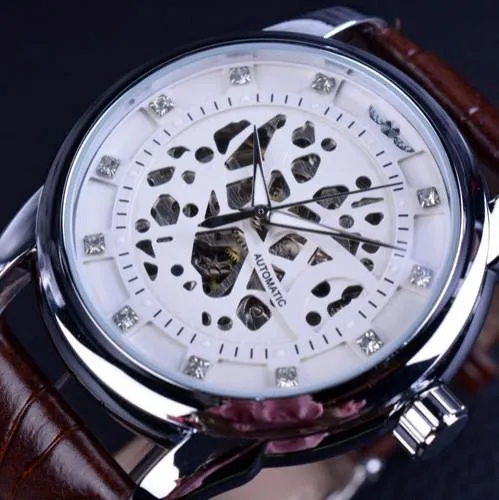 White & Silver Royal Skeleton Watch