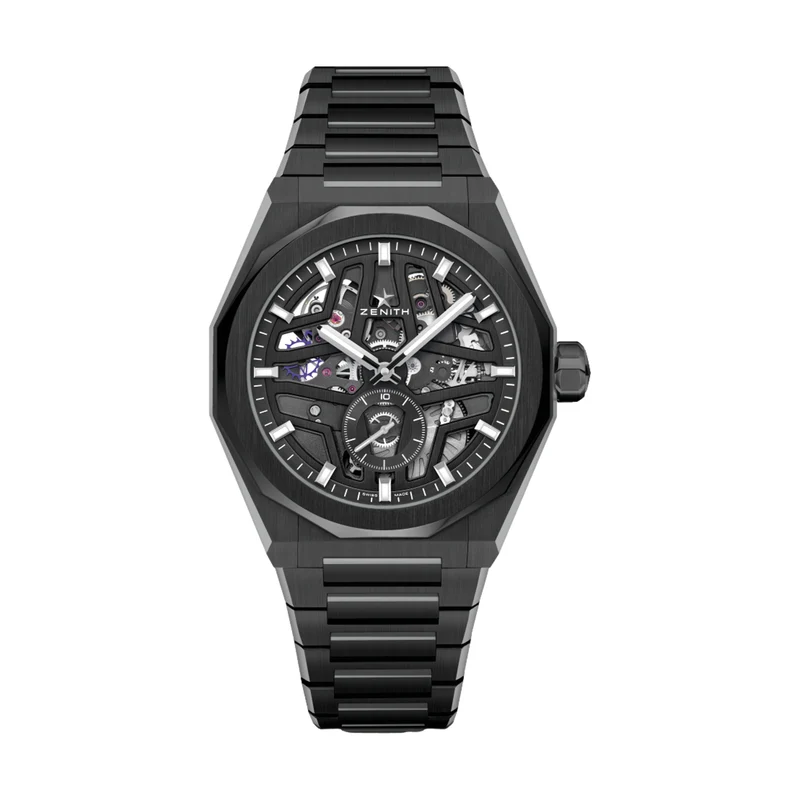 Defy Skyline Skeleton Ceramic 41mm - Black on Bracelet