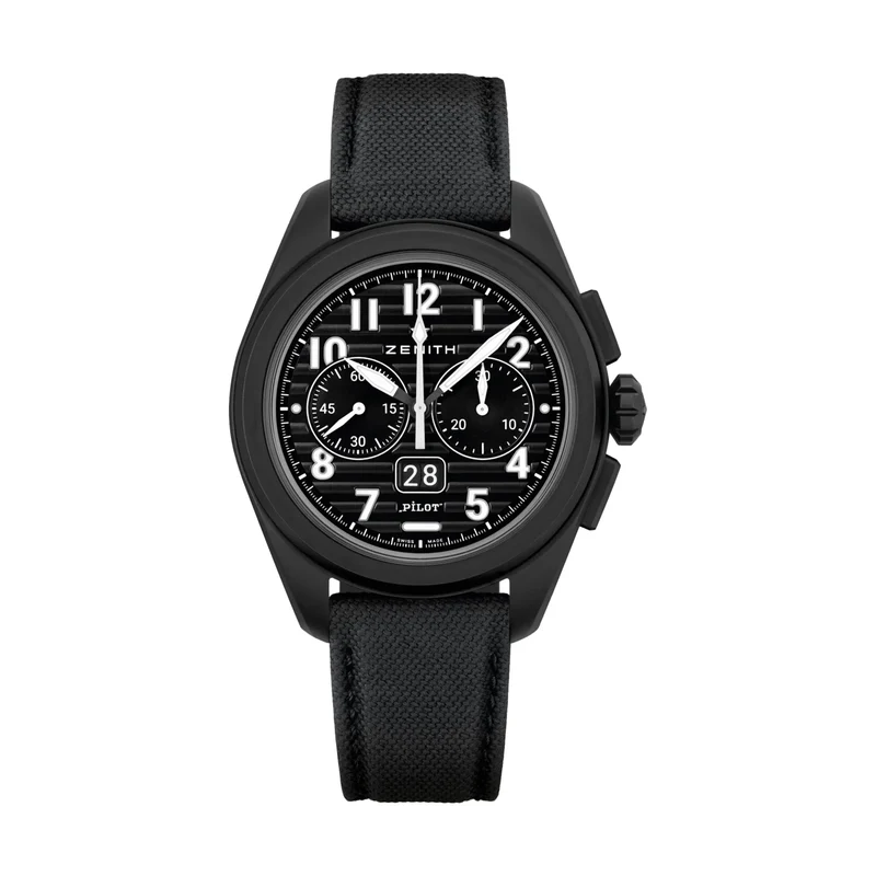 Pilot Chronograph Flyback Big Date Ceramic 42.5mm - Black on Rubber Strap