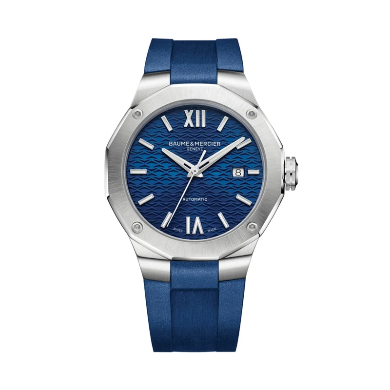 Riviera 10619 Automatic Date 42mm - Blue on Rubber Strap