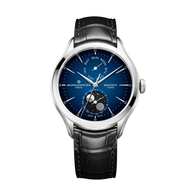 Clifton 10593 Baumatic COSC 42mm - Blue on Leather Strap