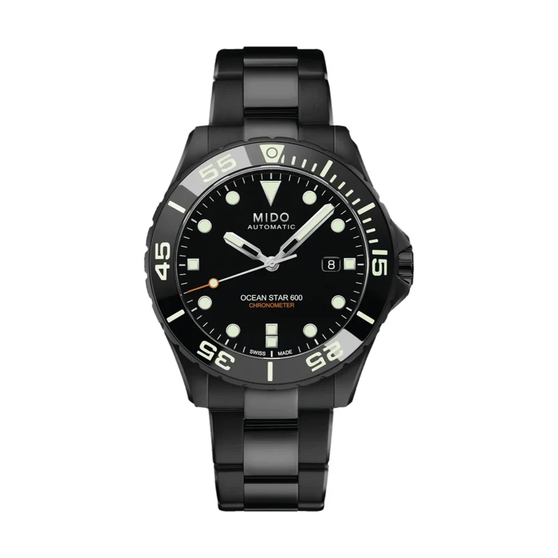 Ocean Star 600 Chronometer DLC - Black on Bracelet w/ Additional Rubber Strap