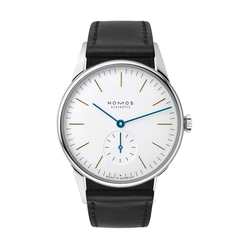 Orion 35mm - White Silver-Plated on Leather Strap