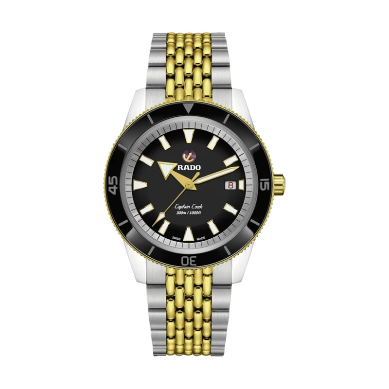 Captain Cook Automatic Two-Tone Yellow Gold 42mm - Black on Bracelet
