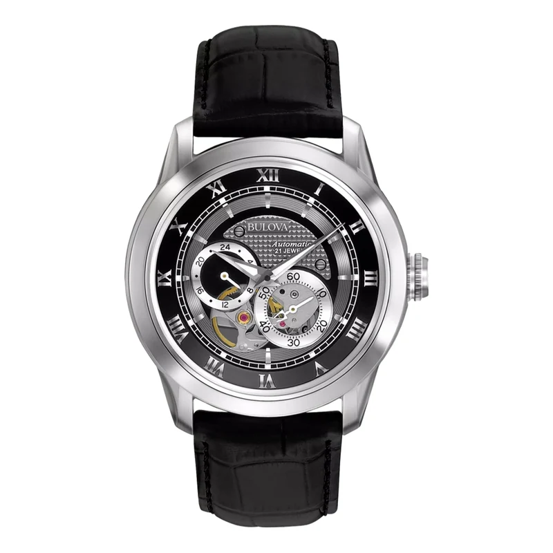 Sutton 42mm - Black on Leather Strap