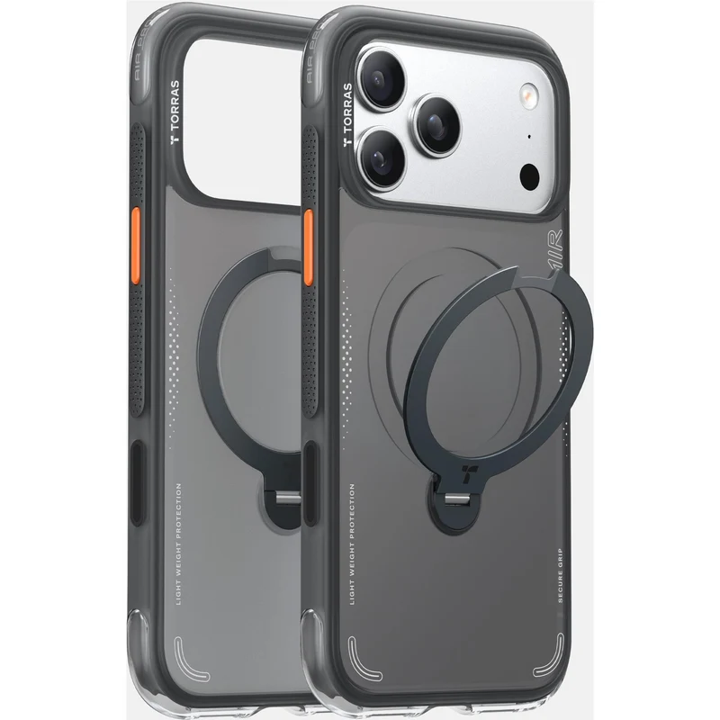 Torras Ostand Q3 Air Case for iPhone 18 Pro Max (Black)