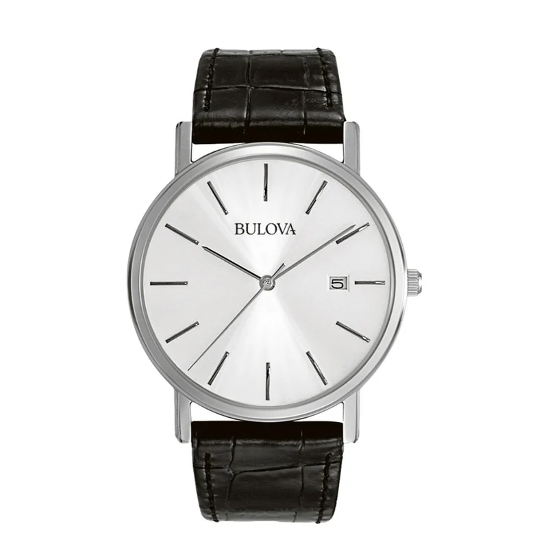 Classic 37mm - Silver on Leather Strap