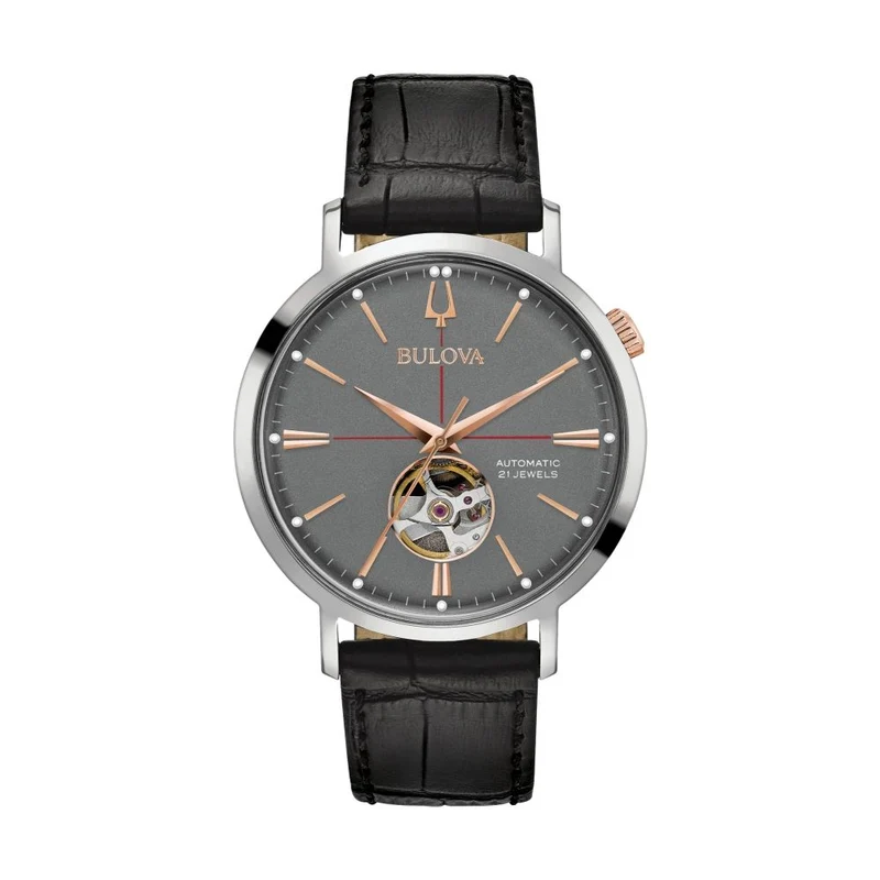 Aerojet 39mm - Grey on Leather Strap