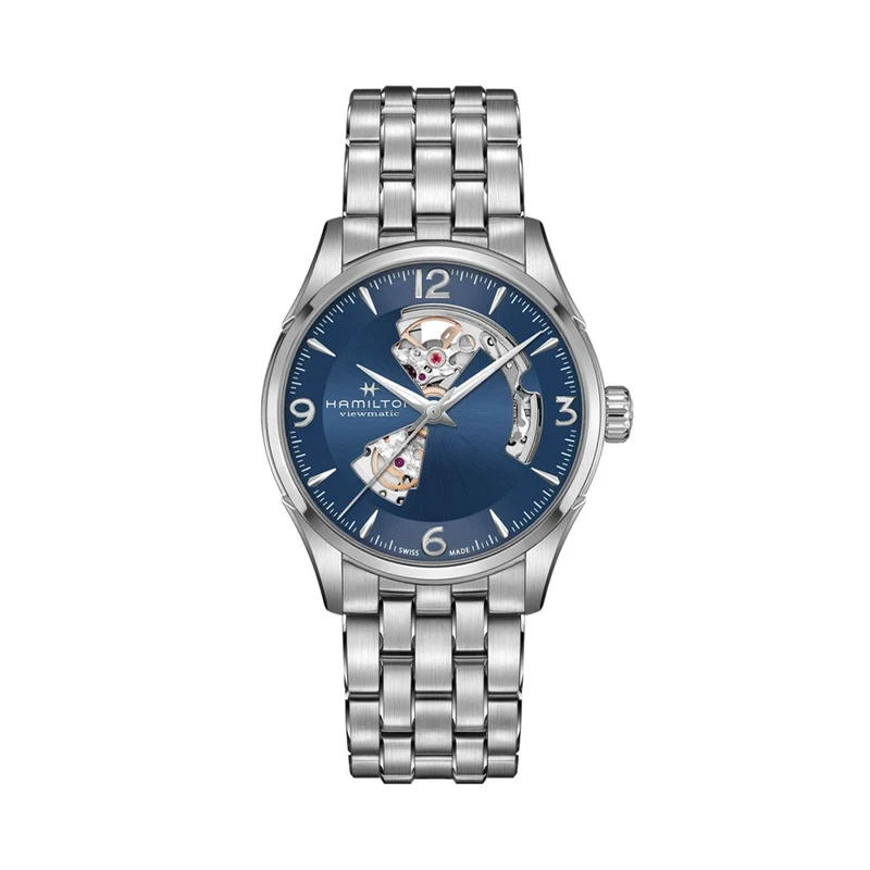 Jazzmaster Open Heart Auto 42mm - Blue on Bracelet