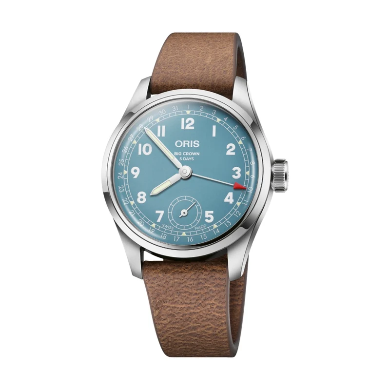 Big Crown Pointer Date Calibre 473 38mm - Blue on Leather Strap