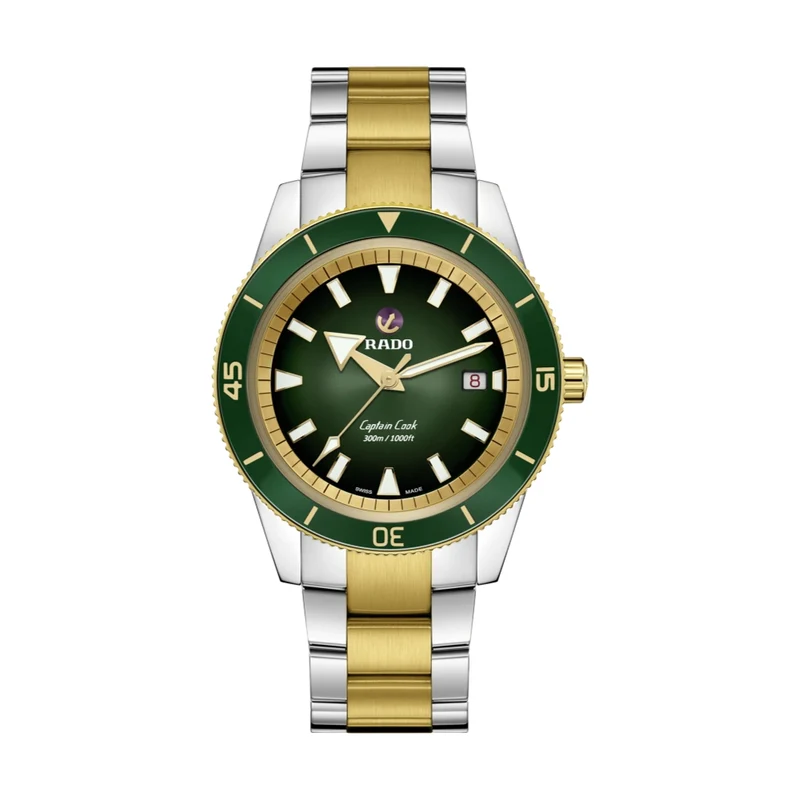 Captain Cook Automatic Two-Tone 42mm - Green on Bracelet