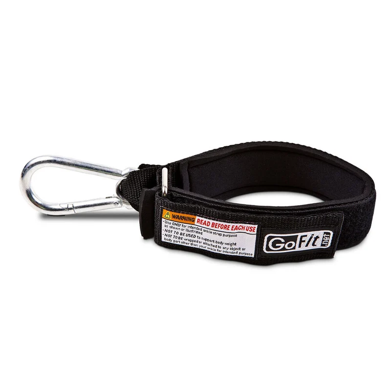 GoFit Padded Ankle Strap Workout Exercise For Power Tubes & Super Band Black