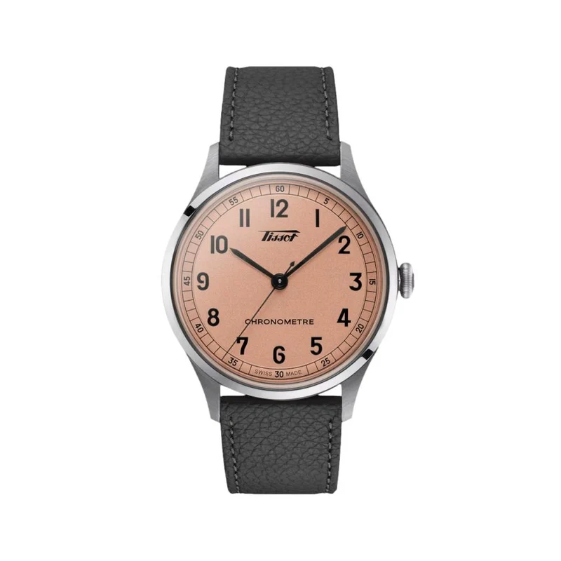 Heritage 1938 COSC 39mm - Salmon on Leather Strap