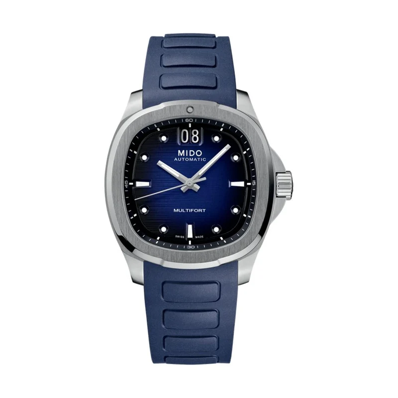 Multifort TV Big Date 40mm - Blue on Rubber Strap