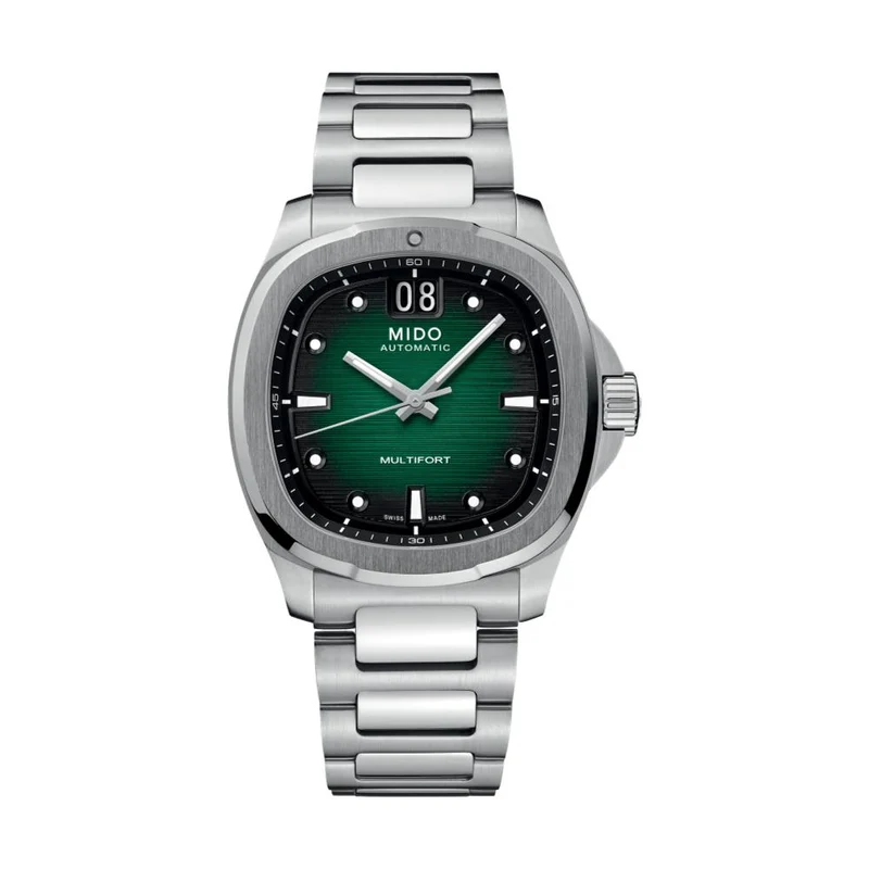 Multifort TV Big Date 40mm - Green on Bracelet