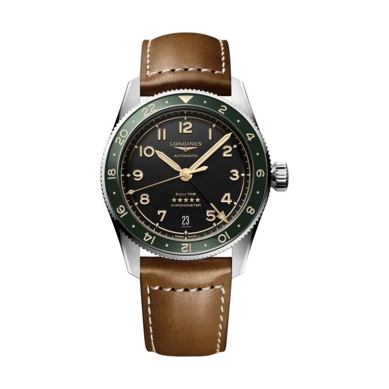 Spirit Zulu Time 39mm - Green on Leather Strap