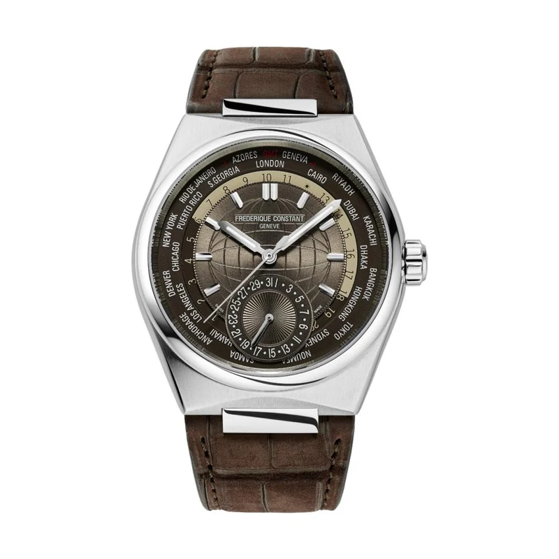 Highlife Worldtimer Manufacture 41mm - Brown on Leather Strap