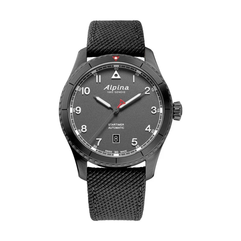 Startimer Pilot Automatic Black PVD 41mm - Grey on Rubber Strap