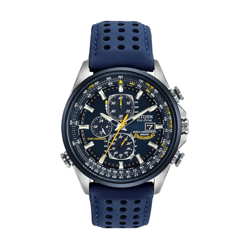World Chronograph A-T Blue Angels 43mm - Blue on Leather Strap