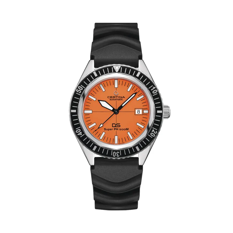 DS Super PH500M 43mm - Orange on Rubber Strap