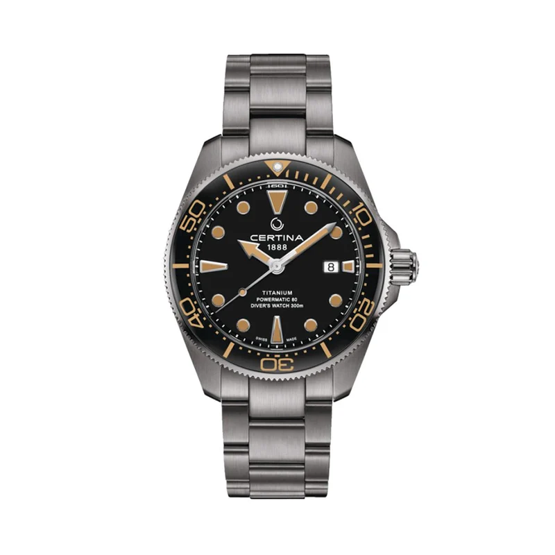 DS Action Diver Powermatic 80 Titanium 43mm - Black on Bracelet