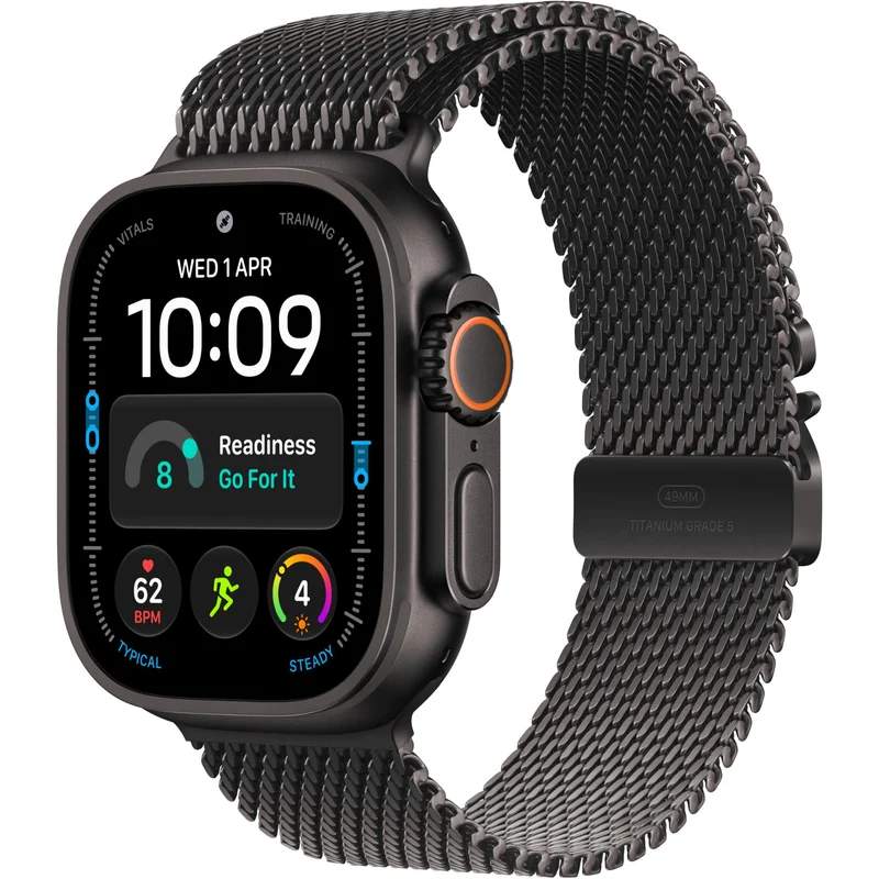 Apple Watch Ultra 4 49mm Black Titanium Case GPS + Cellular Black Titanium Milanese Loop (S)