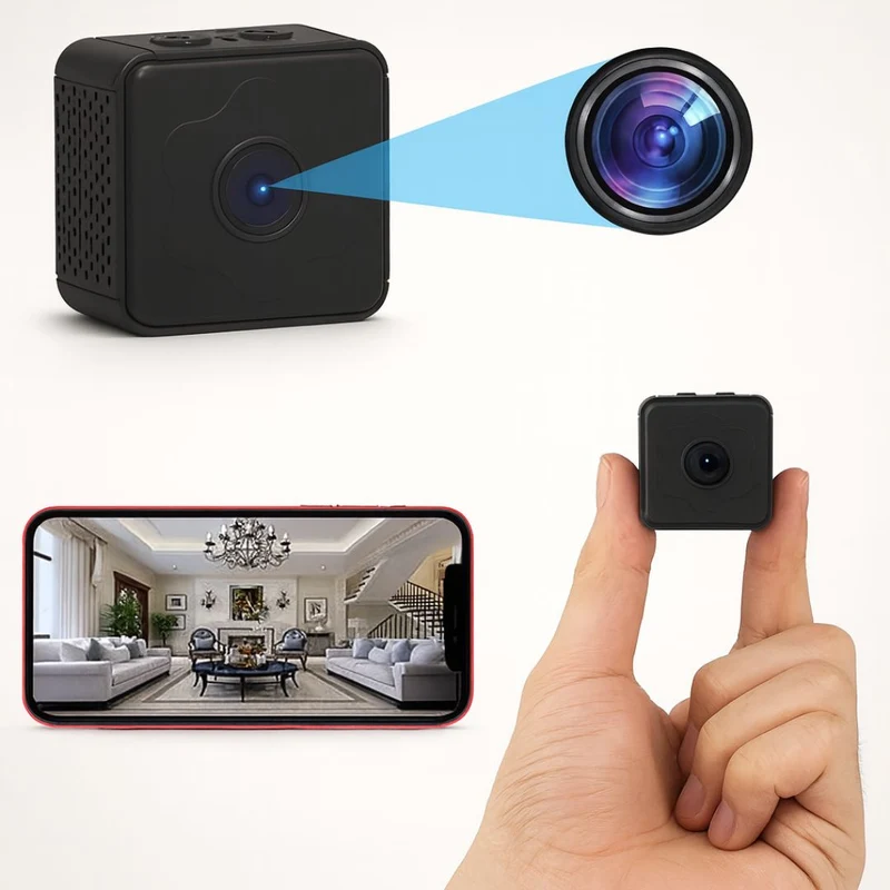 Telecamera di Sicurezza Wireless Compatta con Visione Notturna e Rilevamento di Movimento