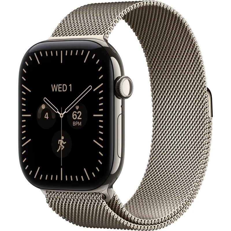 Apple Watch Series 12 46mm Natural Titanium Case GPS + Cellular Natural Milanese Loop (S/M)