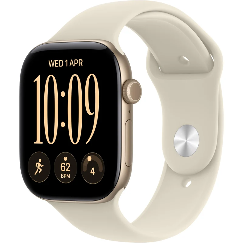 Apple Watch Series 12 46mm Light Gold Aluminium Case GPS + Cellular Sport Band (M/L) [Sand]