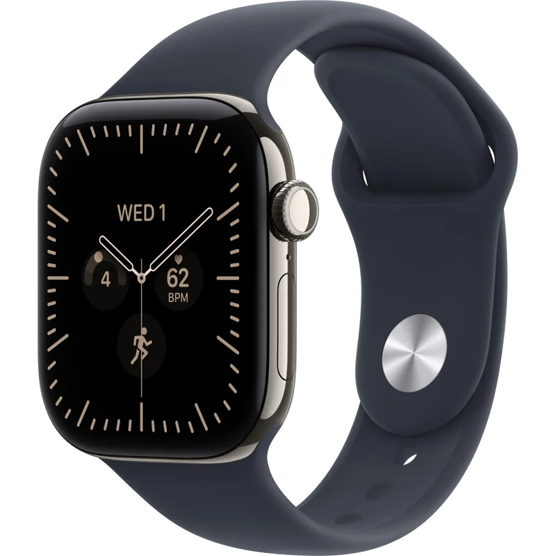 Apple Watch Series 12 42mm Space Grey Aluminium Case GPS + Cellular Sport Band (S/M)[ Navy Blue]